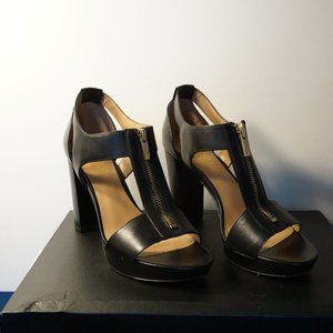 Franco Sarto Black zip up heels